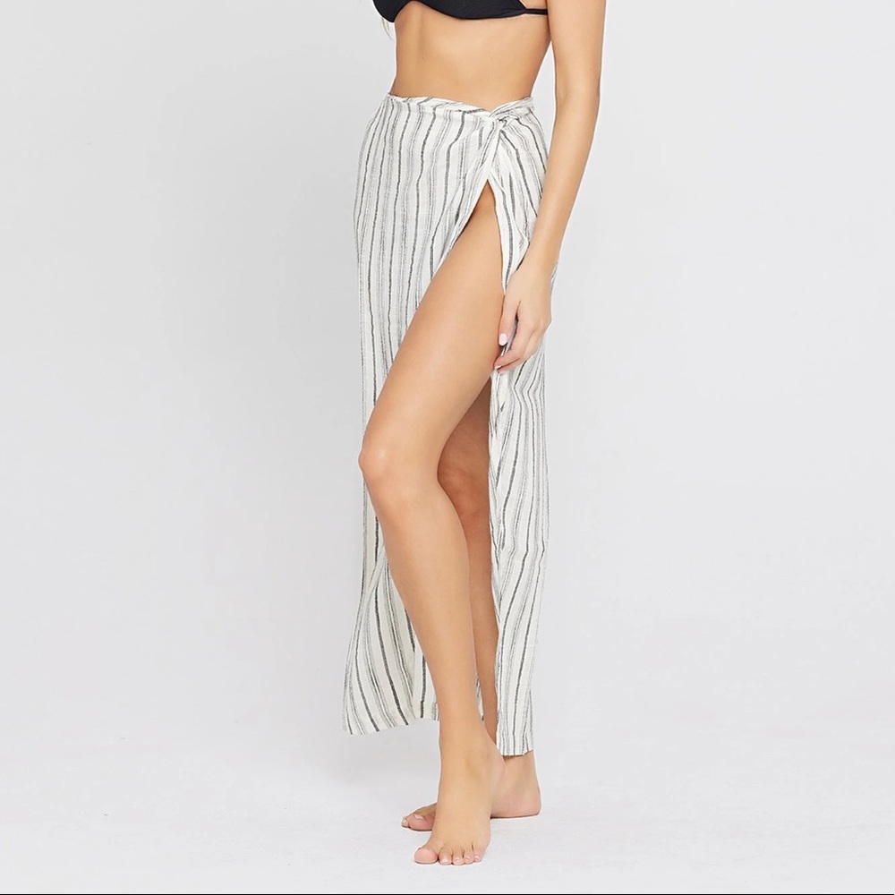 L*Space Mia striped Coverup Skirt